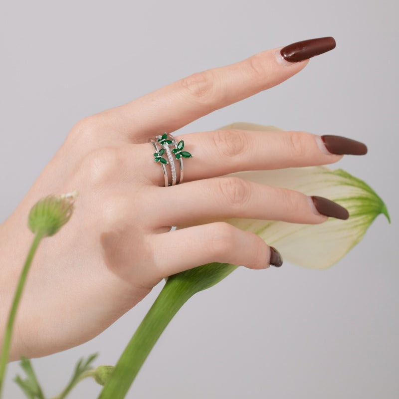 Green Butterfly CZ Ring