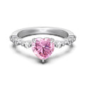 Romantic Pink CZ Heart Ring