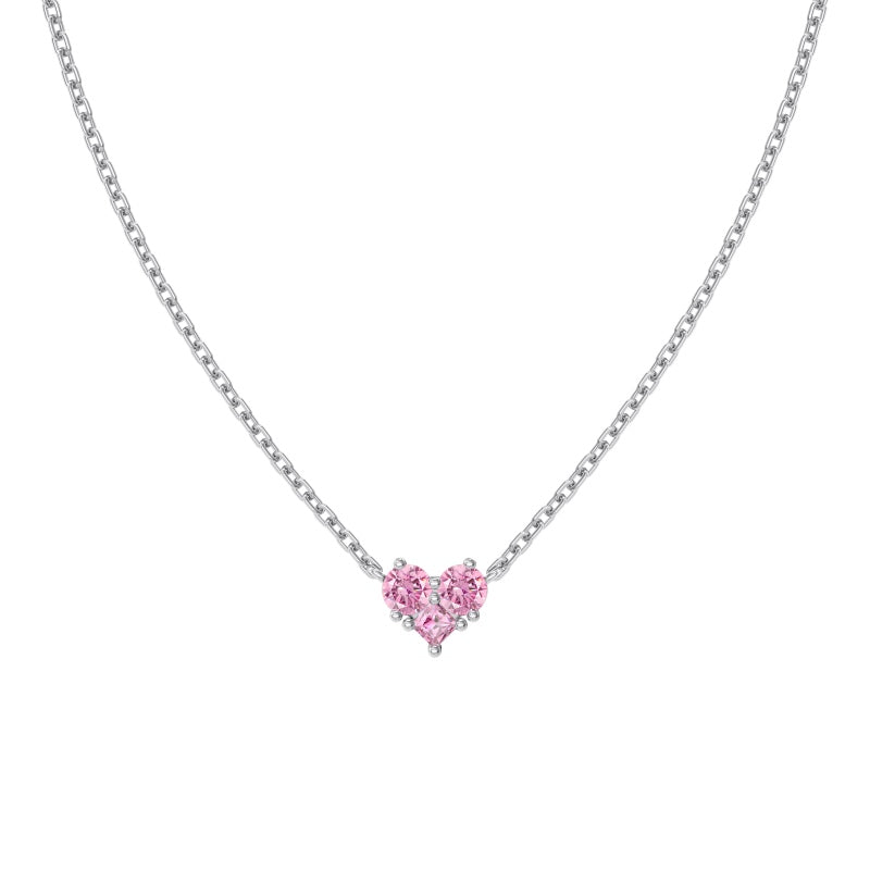 Dainty Pink Mini Heart Necklace –