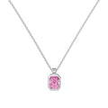 Dainty Pink Rectangle Stone Necklace