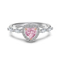 Romantic Pink CZ Heart Ring