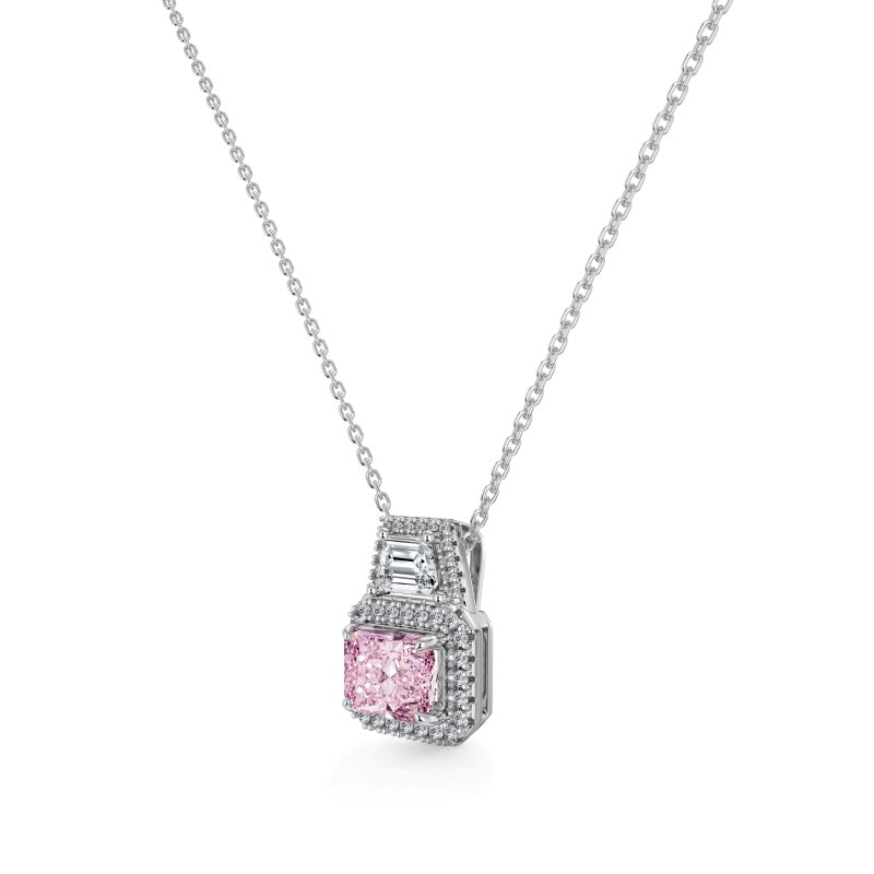 Radiant Cut Pink Necklace