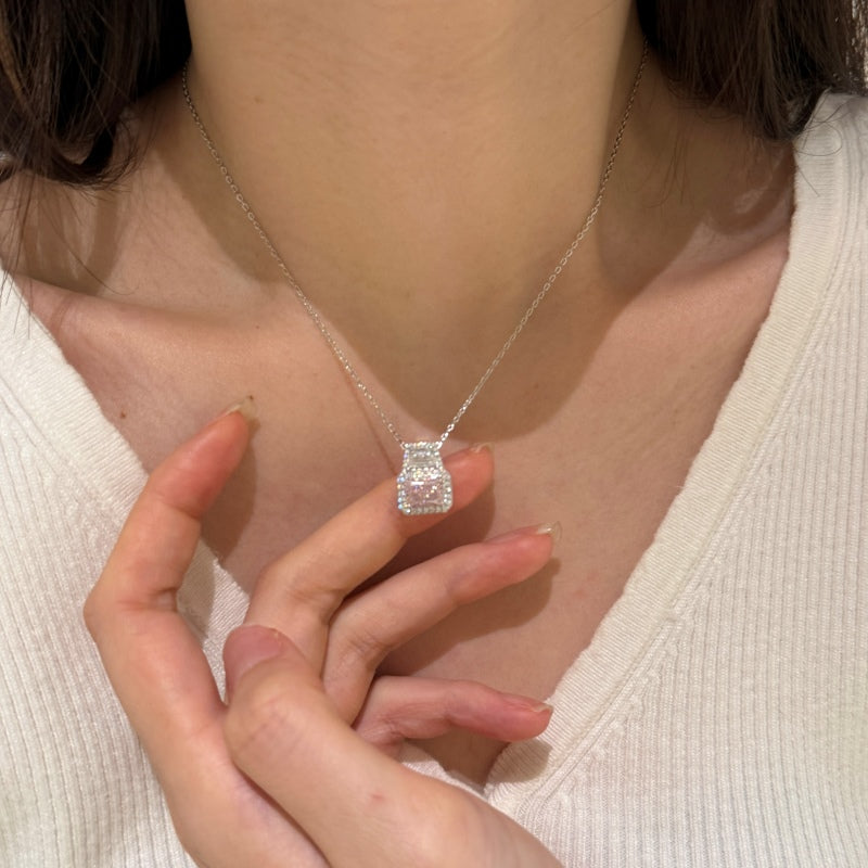 Radiant Cut Pink Necklace