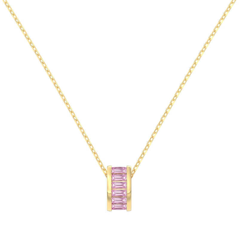 Minimal Pink CZ Necklace
