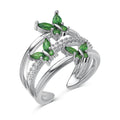 Green Butterfly CZ Ring