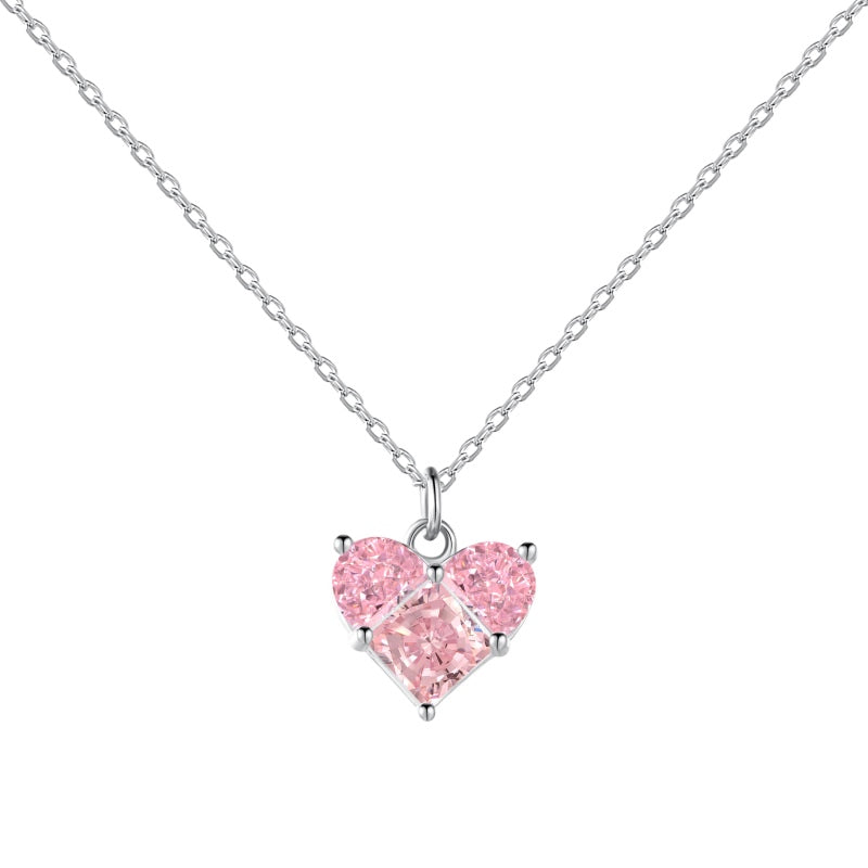 Pink Pavé Heart Pendant