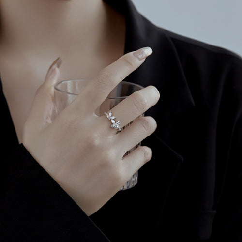 Floral CZ Ring