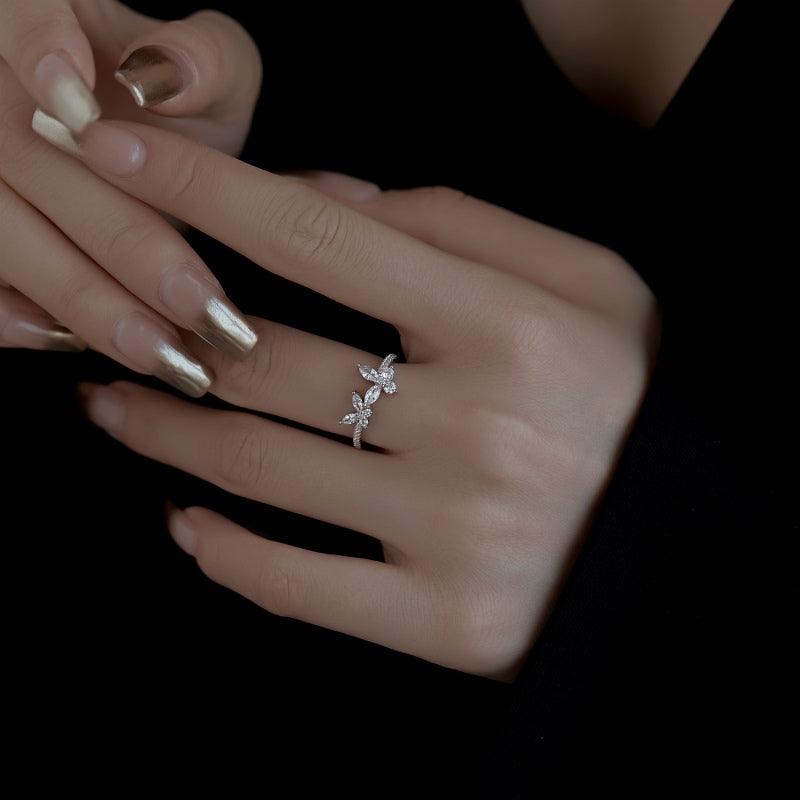 Floral CZ Ring